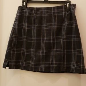 Plaid skirt dark grey and light blue